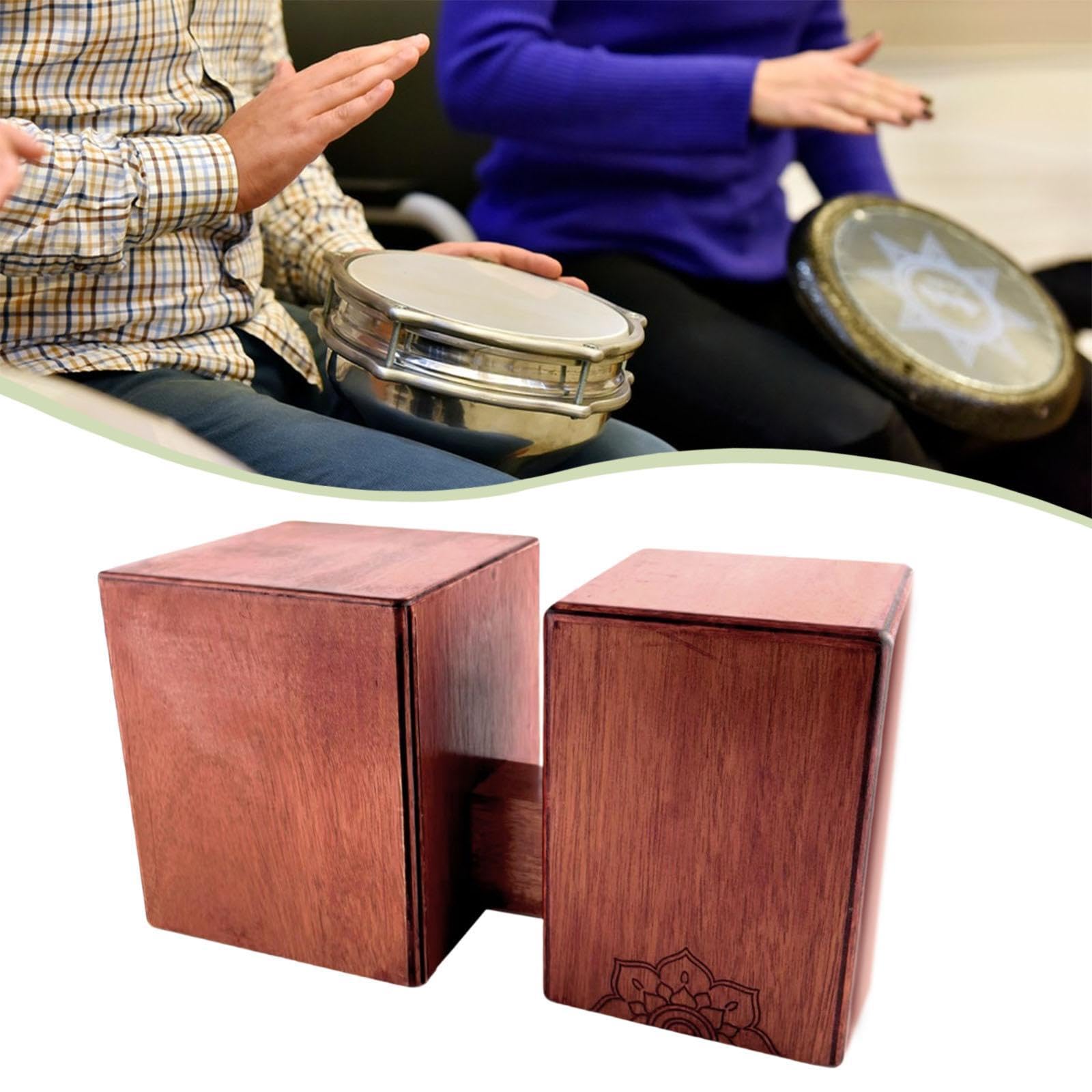 Baoblaze Tambor Bongo de Madera, Tambor de Mano, Instrumento Musical para Principiantes Y Profesionales, Caja de Tambores