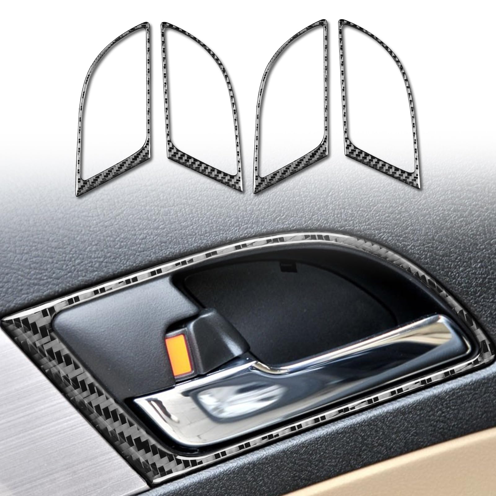 Real Premium Carbon Fiber Compatible with Honda CRV 2007 2008 2009 2010 2011 Accessories Car Inner Handle Frame Cover Sticker Decal Interior Trim