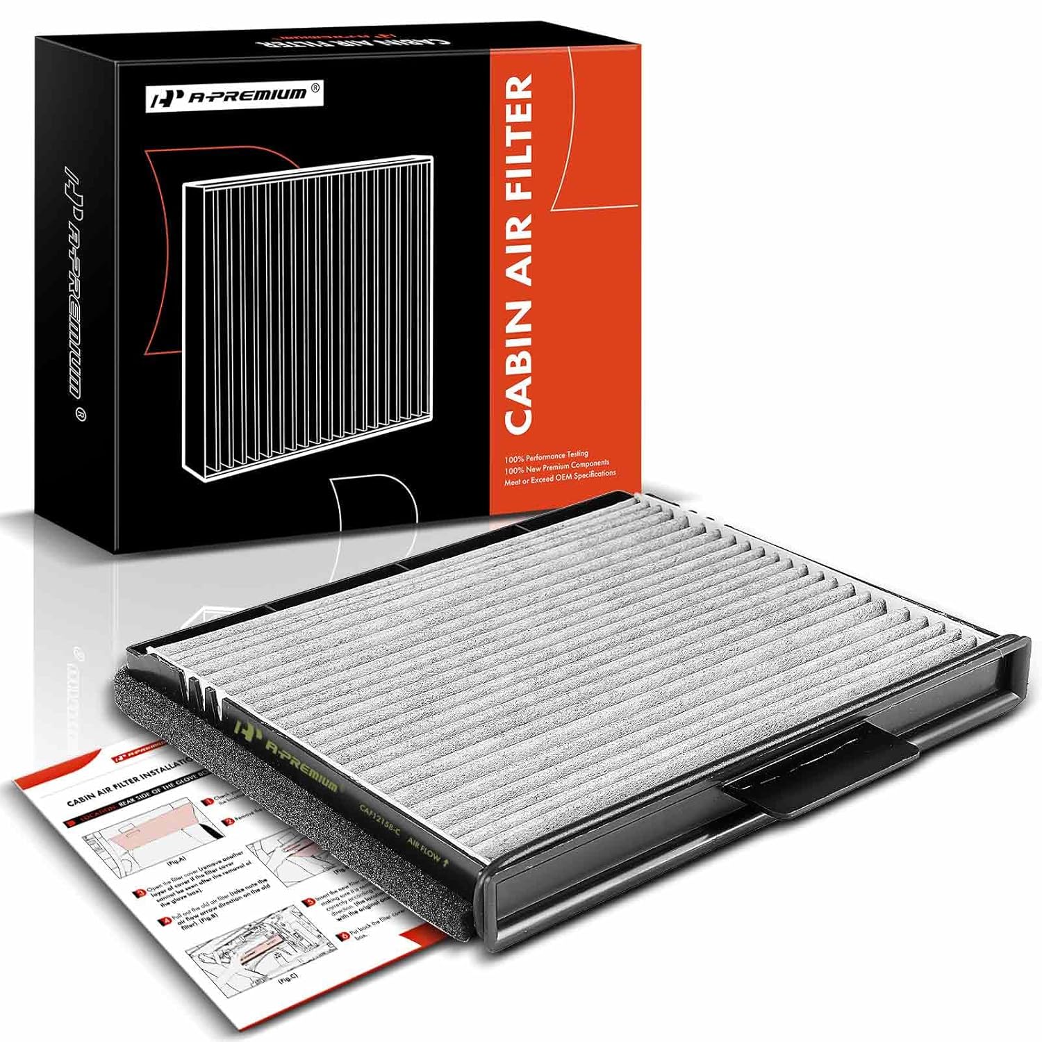 Filtro de Ar da Cabine A-Premium com Carvão Ativado Compatível com Ford F-150 1997-2004, F-250 1997-1999, F-350, Expedition, F-150 Heritage, F Super Duty, F-53, F-59