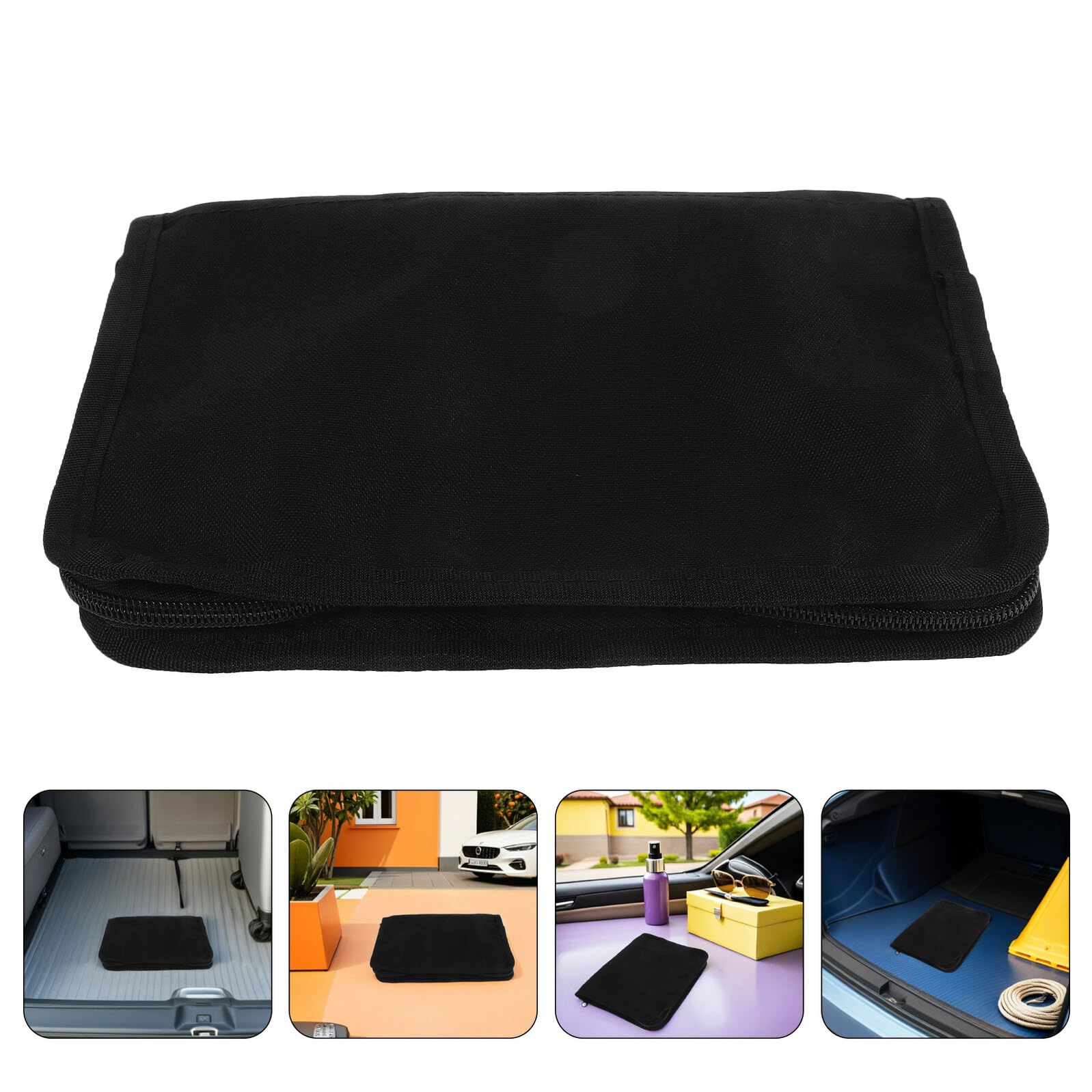 Bolsa para Documentos de Coche Organizador Portátil de Almacenamiento Multicapa Tela Oxford Negra 3 Unidades para Manual Papeles y Tarjetas de Vehículo Uso Interior