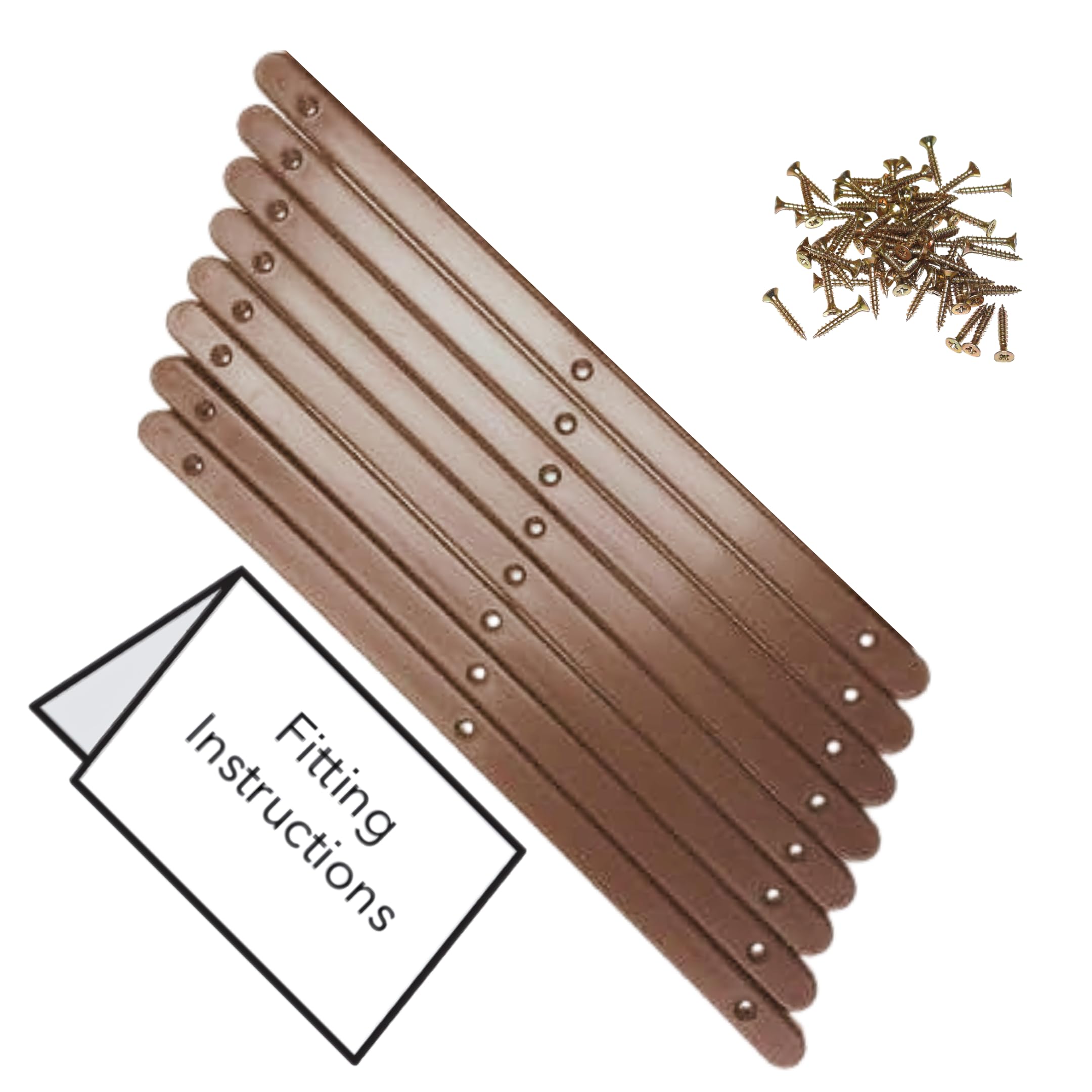 Kevagh Brown 8 (4 Pairs) Of Plastic Drawer Runners With Screws And Instructions For Furniture. Replacement Plastic Drawer Rails, Drawer Slides Runners, Bedroom Cabinet Rails By