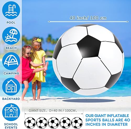 Miniatura 2 de Lewtemi Pelotas deportivas inflables gigantes grandes, pelota de playa, béisbol, fútbol, arco iris, baloncesto, fútbol para deportes, fiestas de