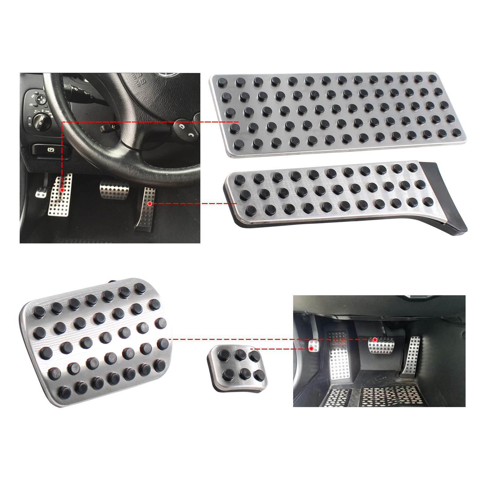 Auto Fußpedalabdeckung Kraftstoffbremse Rutschfeste Kupplungspedal Pads Abdeckung für W203 W204 W210 W211 W212 C E KLASSE
