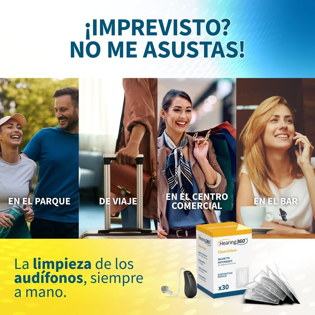 Toallitas limpiadoras para audífonos, toallitas higienizantes en caja (180)