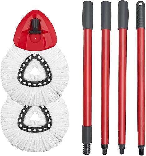 Miniatura 1 de Cabezal de repuesto para trapeador, base, mango de repuesto compatible con la mopa giratoria de microfibra OCedar EasyWring, 2 recambios de