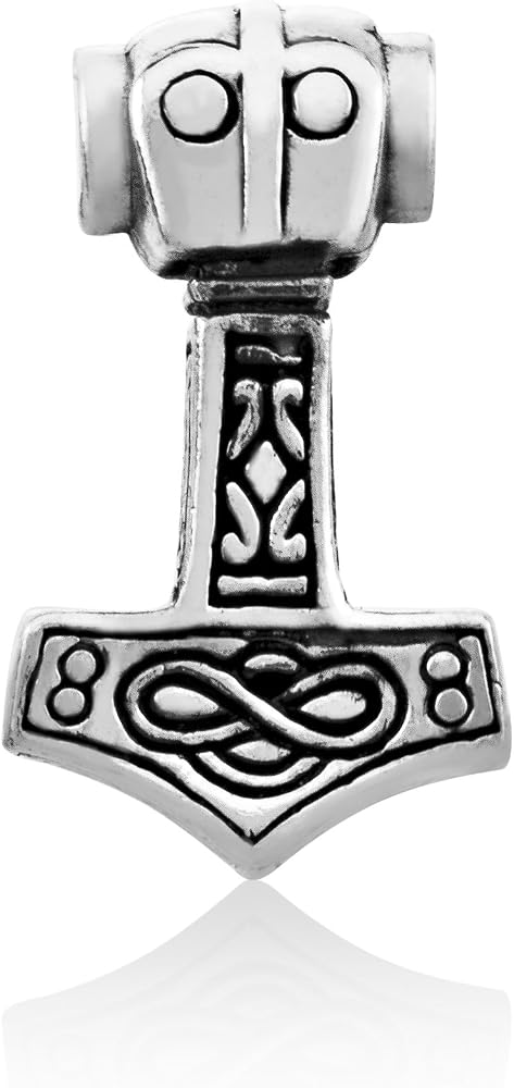 WithLoveSilver Sterling Silver Thor's Hammer Pendant (Mjolnir) - Viking Amulet With Celtic Trinity Knot - View #7