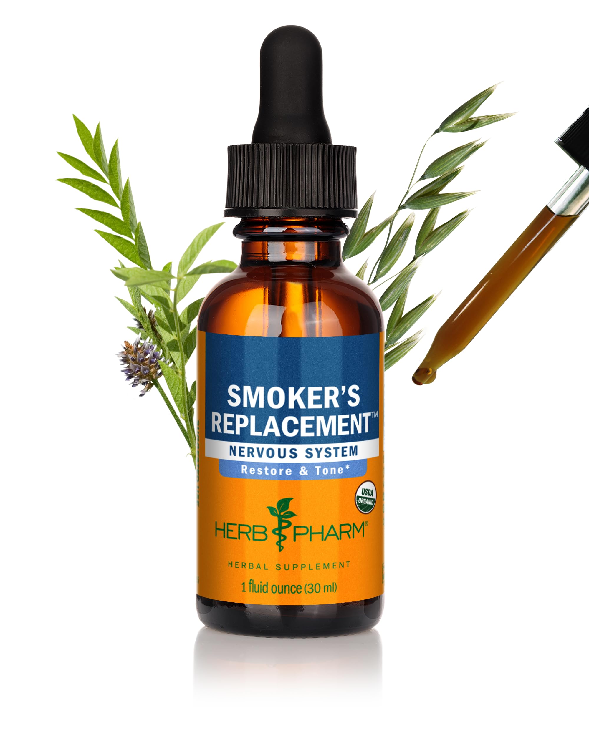 Herb Pharm Smoker's Replacement Liquid Herbal Formula for Nervous System Support - 1 Ounce