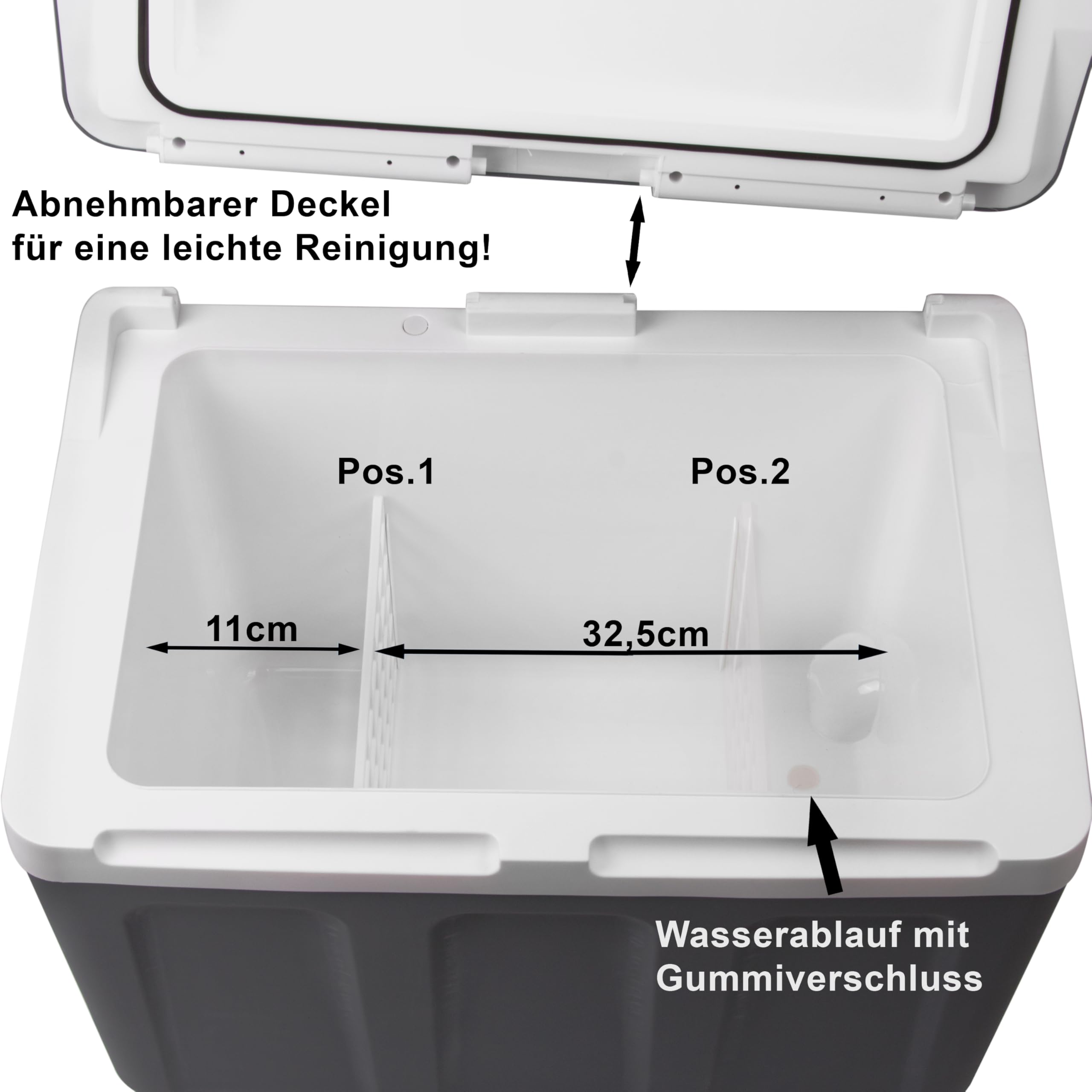 Thermoelektrische Kühlbox 45 Liter 12V 230V Kühlen und Wärmen mit Rollen für Auto Boot Camping ECO Modus