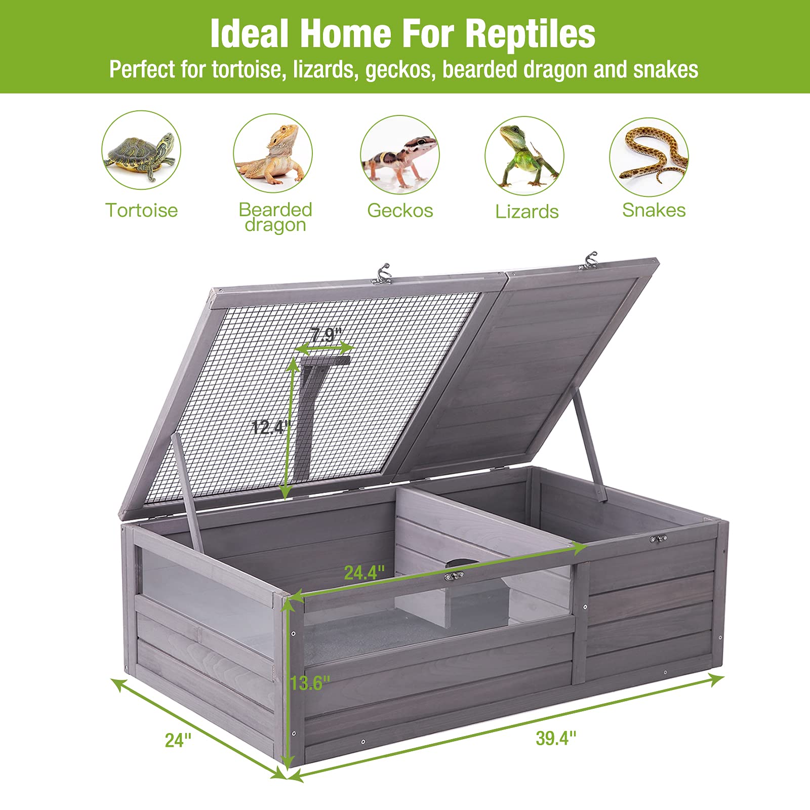 Tortoise Cage Large Tortoise Habitat with Light Support Frame, Indoor