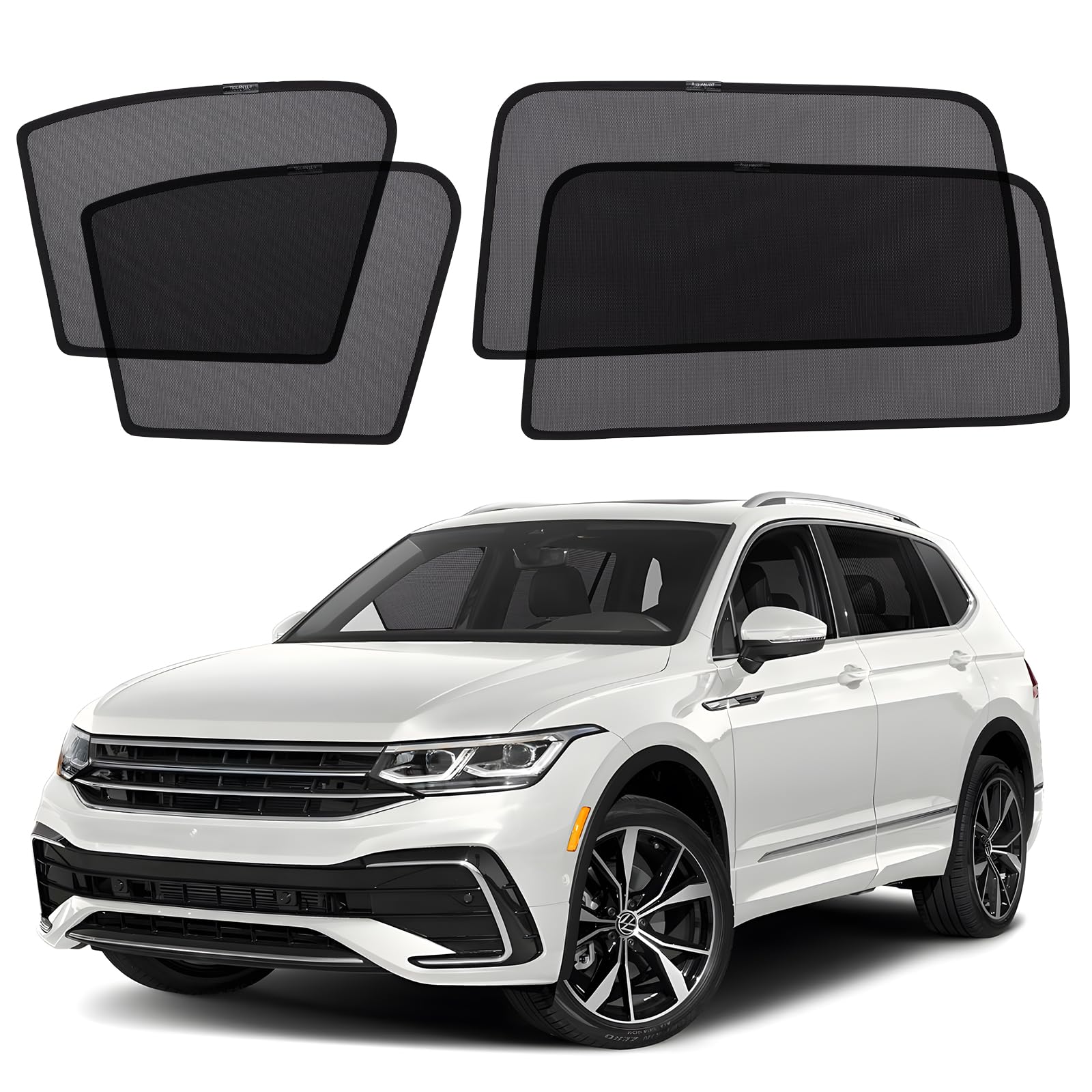 Magnetisch Sonnenschutz Für VW Tiguan II 2016-2024 Seitenscheibe (4 Stück) | XCBYT, Perfekte Passform, Fenster Verdunkelung, Camper Zubehör, einfache Montage