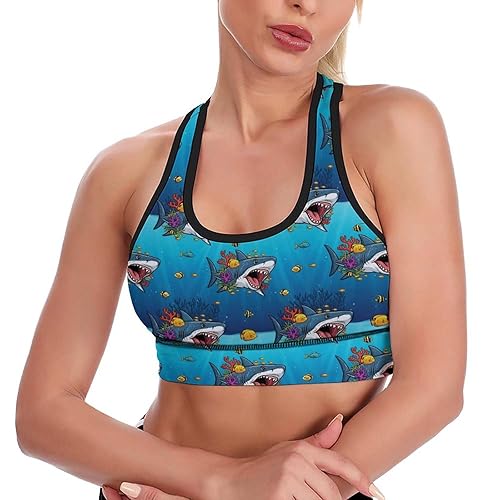 Cute Seamless Racerback Yoga Bra with Removable Pads, Soft Comfortable