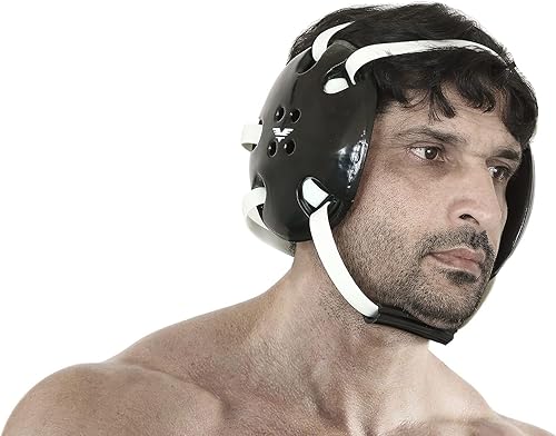 Wrestling Headgear - Protector de oreja ajustable - Protector de cabeza original de 4 correas