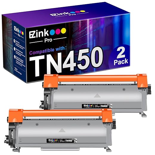 E-Z Ink Pro TN450 Comaptible Toner Cartridge Replacement for Brother TN-450 TN420 TN-420 Black to use with HL-2270DW HL-2280DW HL-2230 HL2240 MFC-7360N MFC-7860DW DCP-7065DN (2 Pack)
