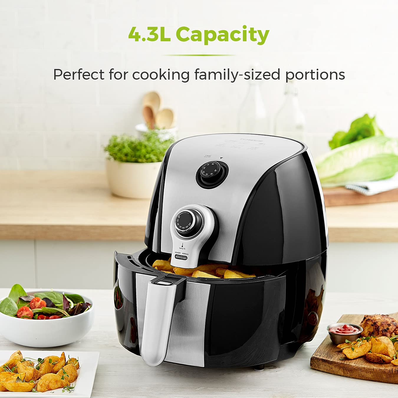 Tower T17022 Vortx Manual Air Fryer with Rapid Air Circulation, 30