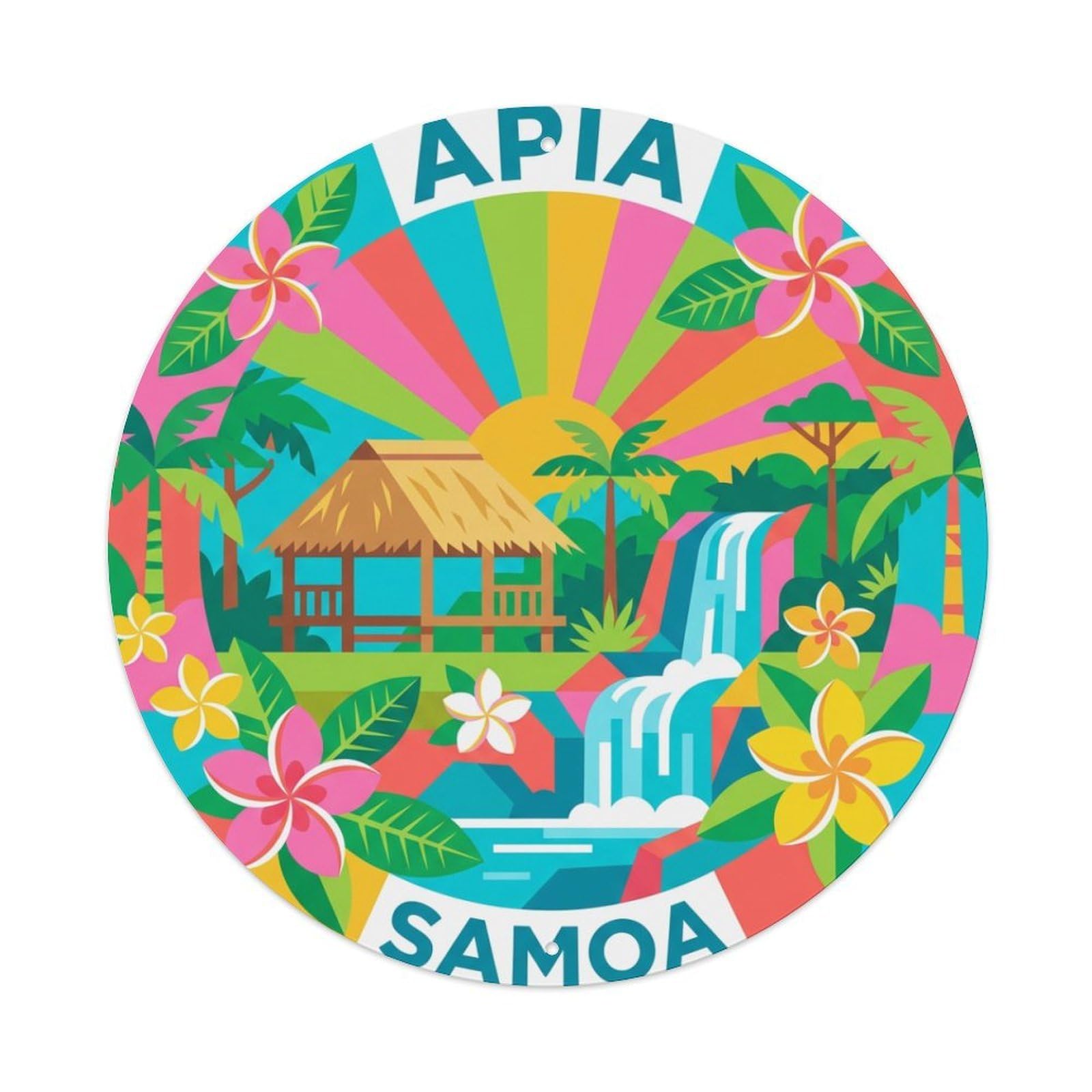 Retro Travel Samoa Apia Metal Tin Sign