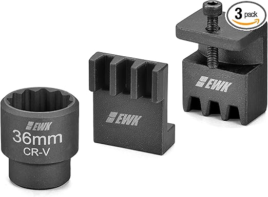 EWK Flywheel Locking Tool, 36mm 3/4 Inch 12 Pt Socket & 2 Locking Plates, for 6.6L Duramax Engine