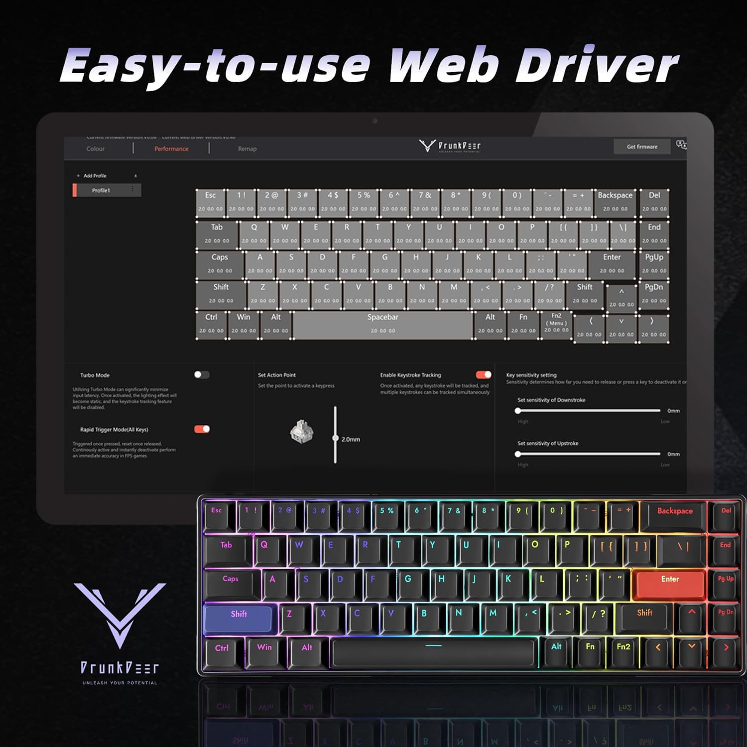 Amazon | DrunkDeer G65 ラピッドトリガー メカニカルキーボード 磁気