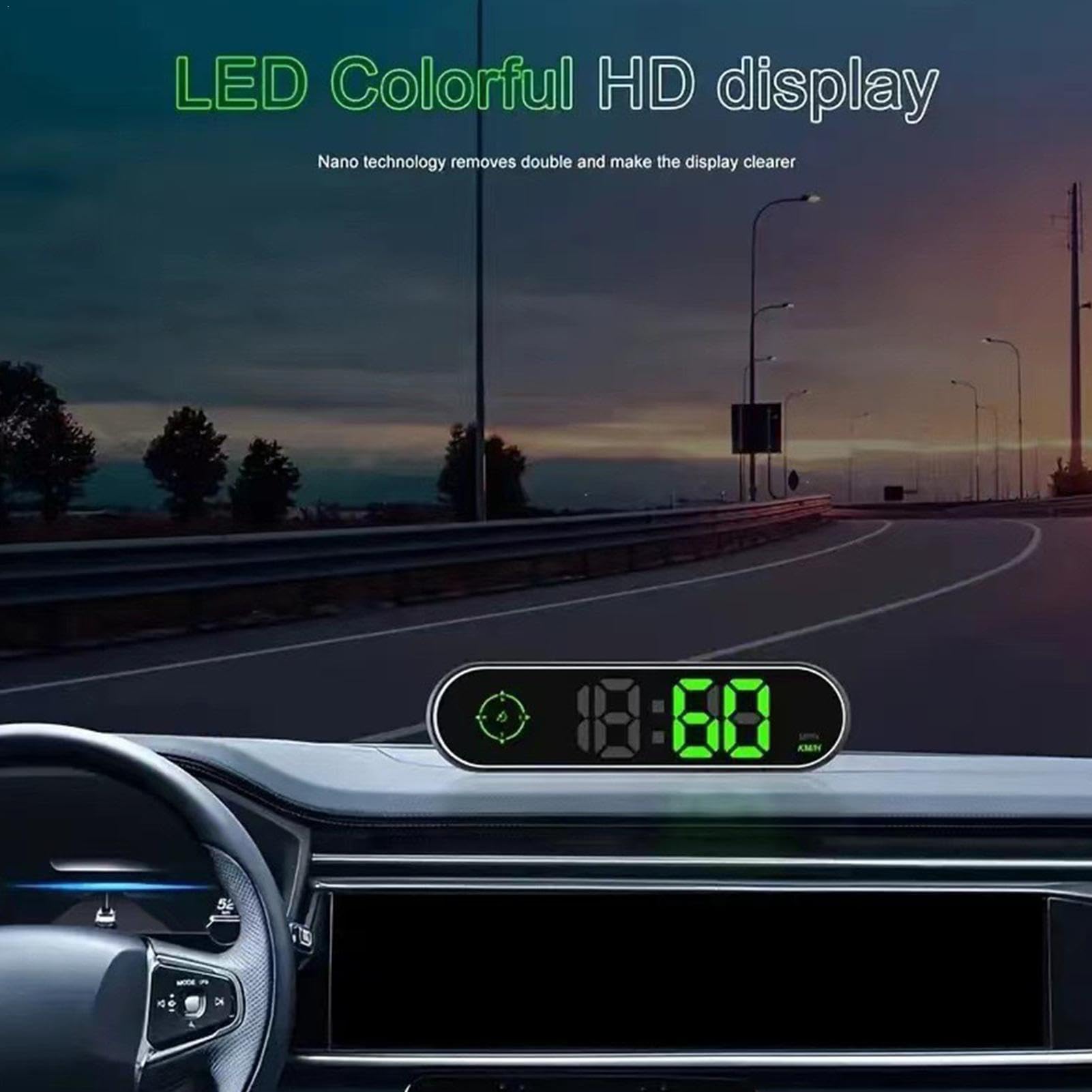 Amazon.co.jp: Hud 車の速度計、車の速度表示フロントガラス,デジタル