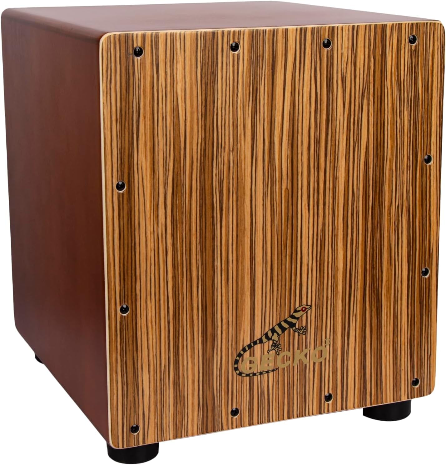 GECKO Cajon Drum Box mit werkzeuglos einstellbaren Gitarrensaiten, Snare- und Basstönen | 32cm kompaktes Schlaginstrument für Anfänger und Profis (CM65Z)
