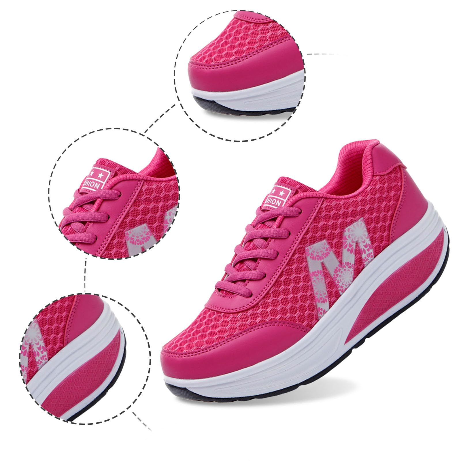 Genérico Zapatillas Ortopédicas para Mujer de Bajas Diseno Moderno Confort Outdoor Fitness Plataforma Ligeras Deportivas con Suela Alta Ideales Primavera-Verano