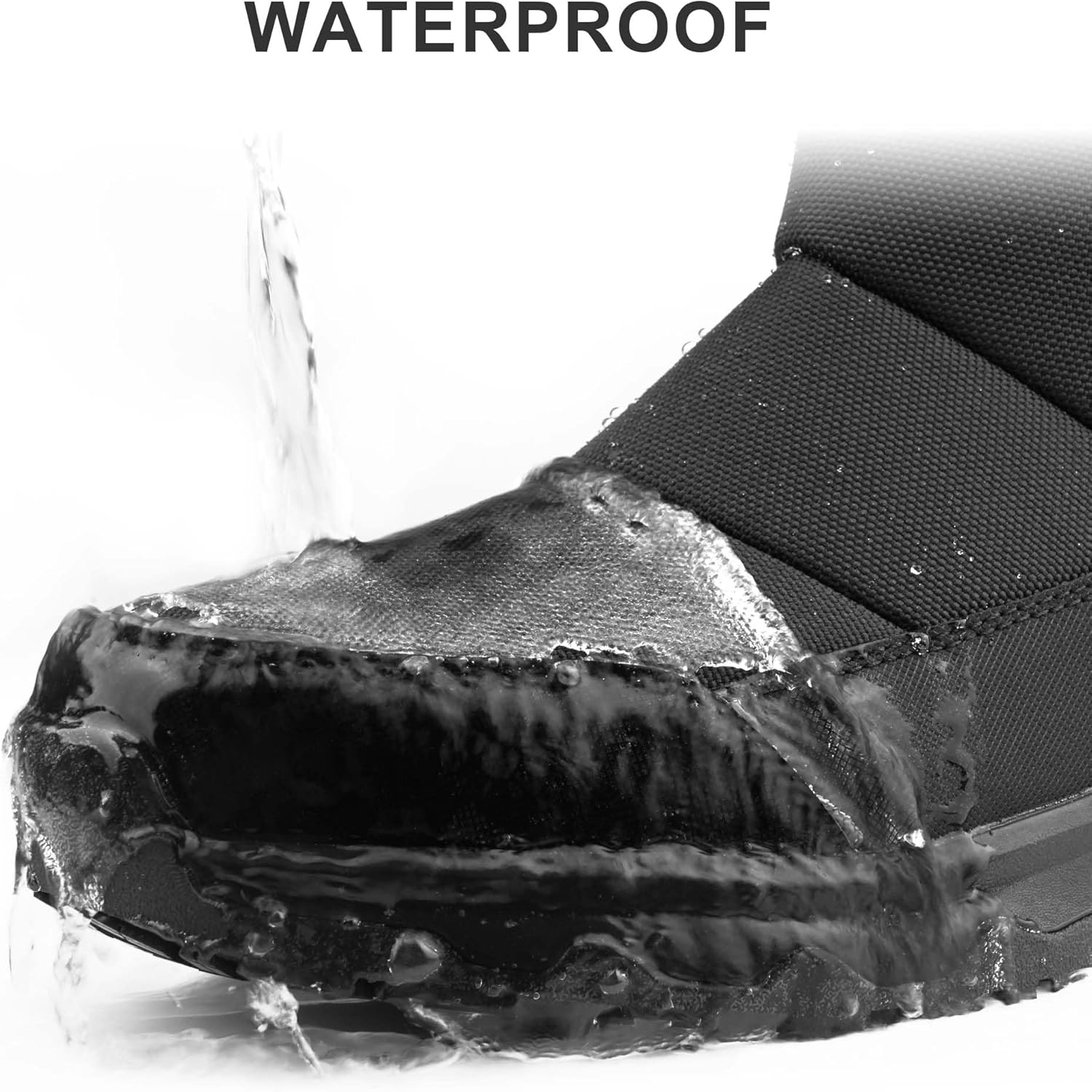 Men's Winter Waterproof Snow Boots Warm Slip On Mid-Calf Booties Non-Slip Work Boots Lightweight Outdoor Athletic Diabetic Boots - Image 2