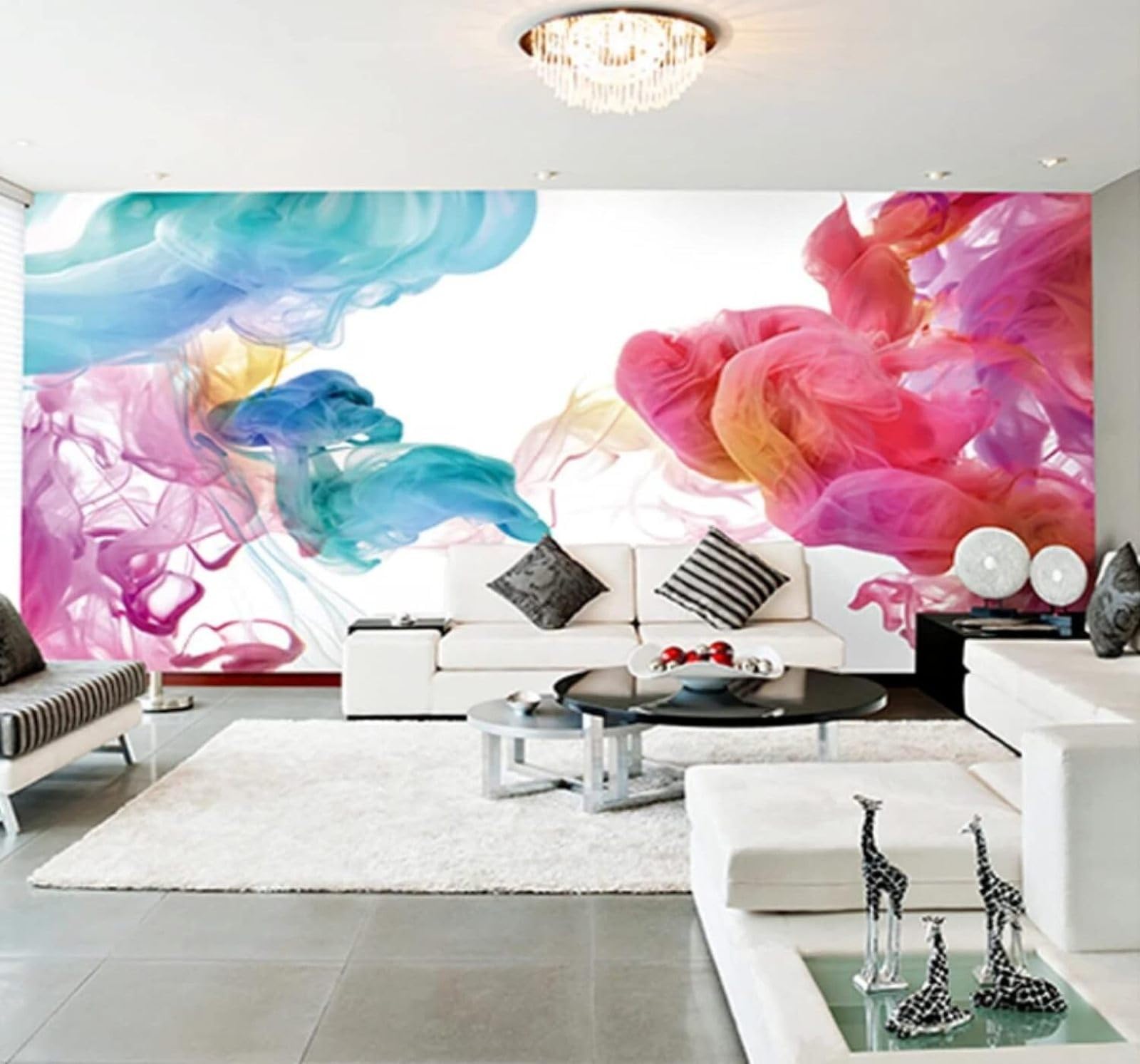 Xlming 250Cm×170Cm(B×H) Abstract Three Dimensional Colourful Mist Unique 3D Wallpaper Luxury Home Dining Decor Paste Sofa Living Room The Wall For Bedroom Mural-250Cm×170Cm