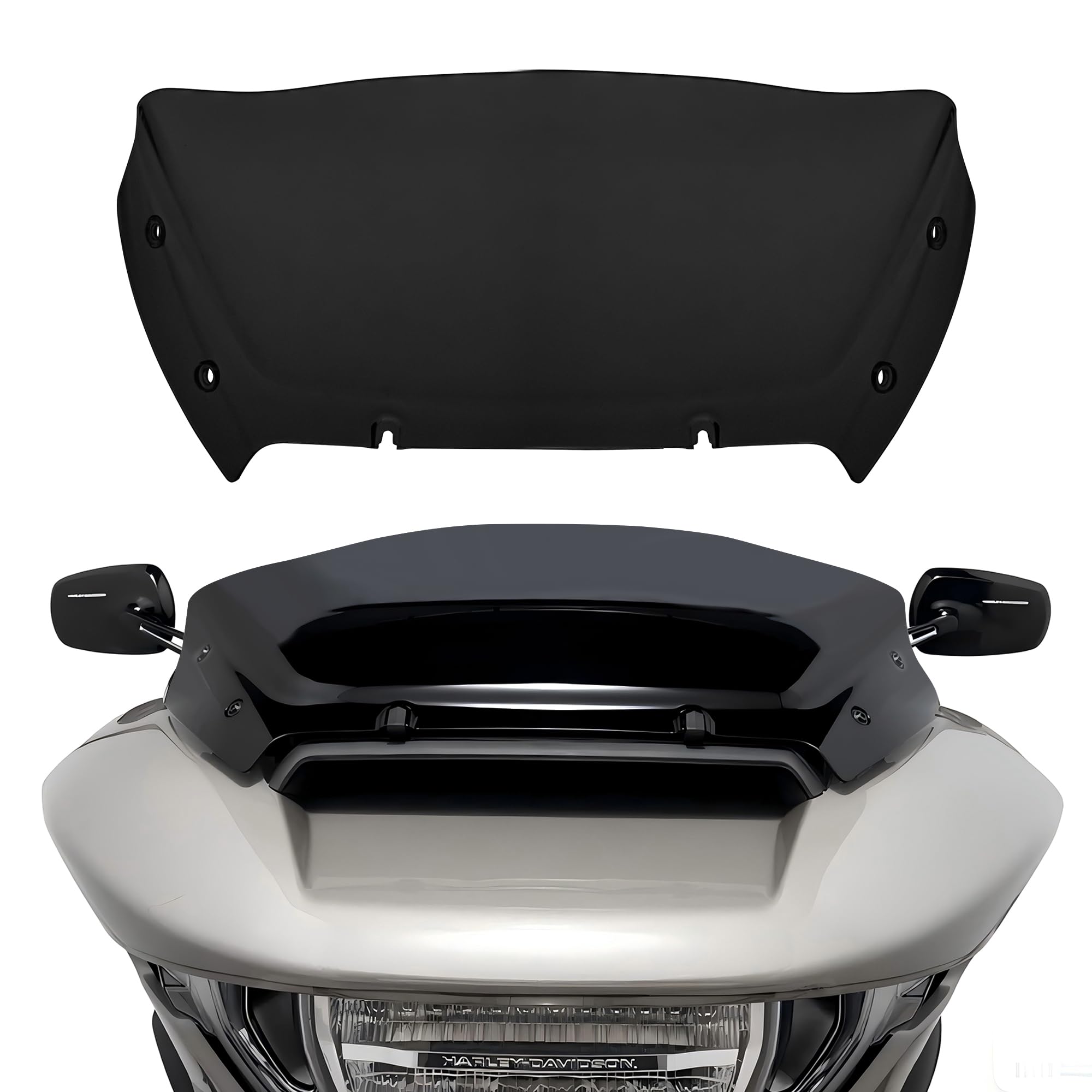 10" Smoke Wave Windshield For Harley CVO Road Glide 2023-2024 – FLTRXSE Windshield Replacement, ABS Plastic