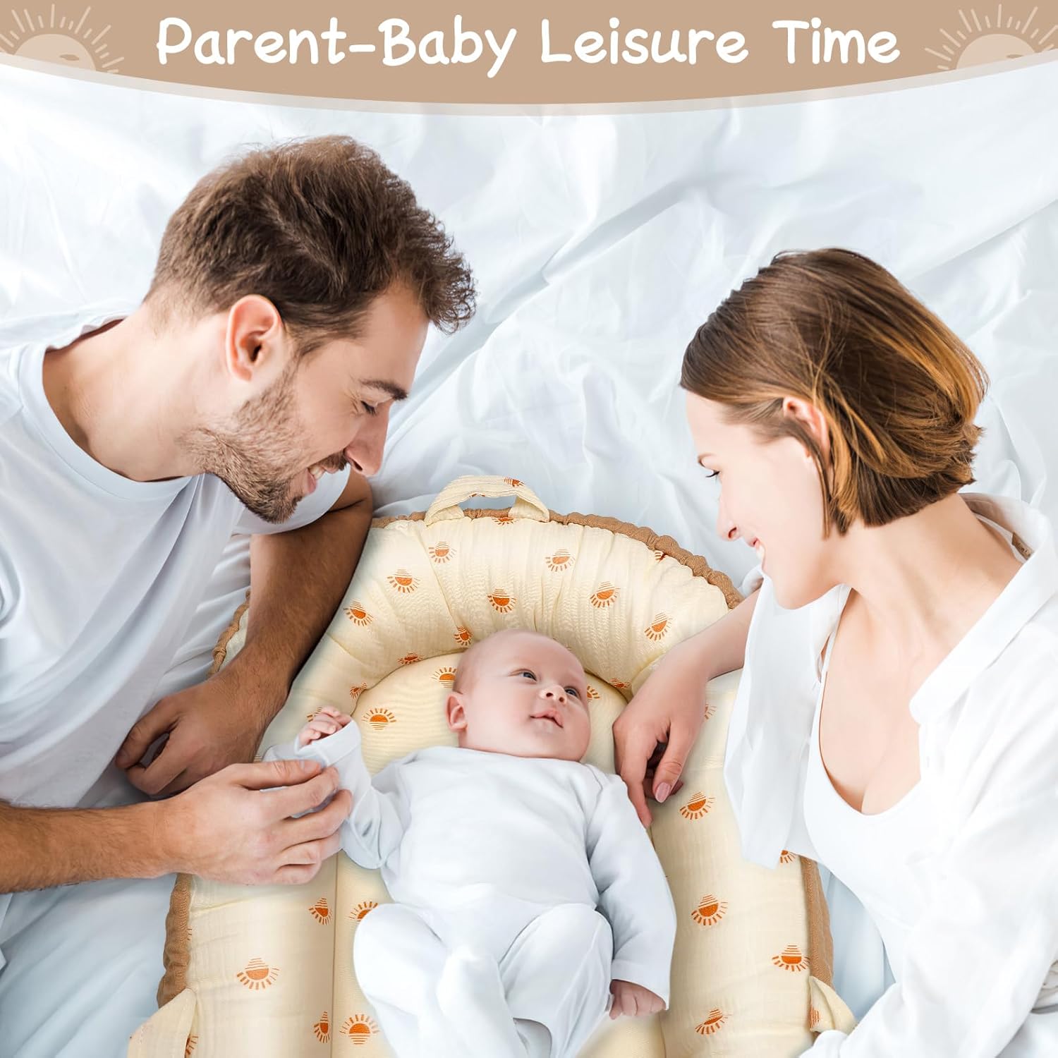 Baby Lounger - Infant Lounger for Newborn 0-24 Months, Ultra Soft Breathable Infant Floor Seat, Portable Babies Lounger for Baby Girls& Boys, Newborn Gifts(Khaki) - Image 3