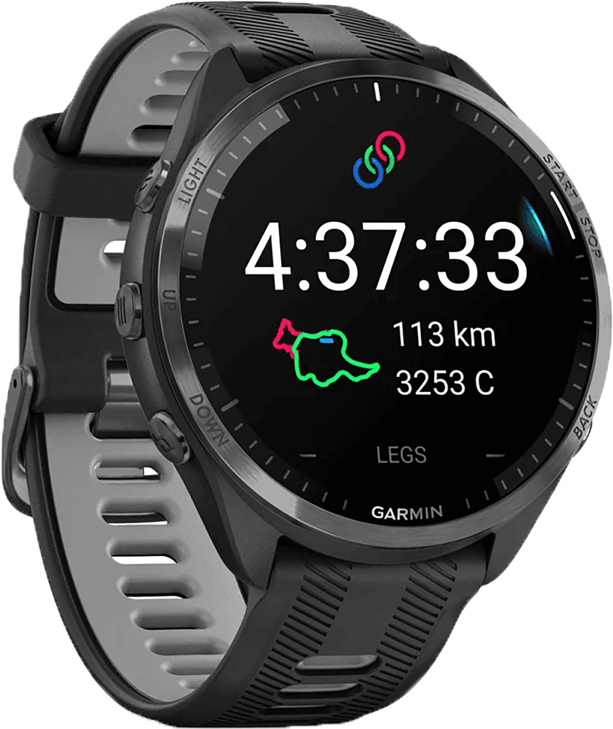 Garmin Forerunner 965 Running Smartwatch for Unisex, 47.2 mm Size, Black/Powder Grey