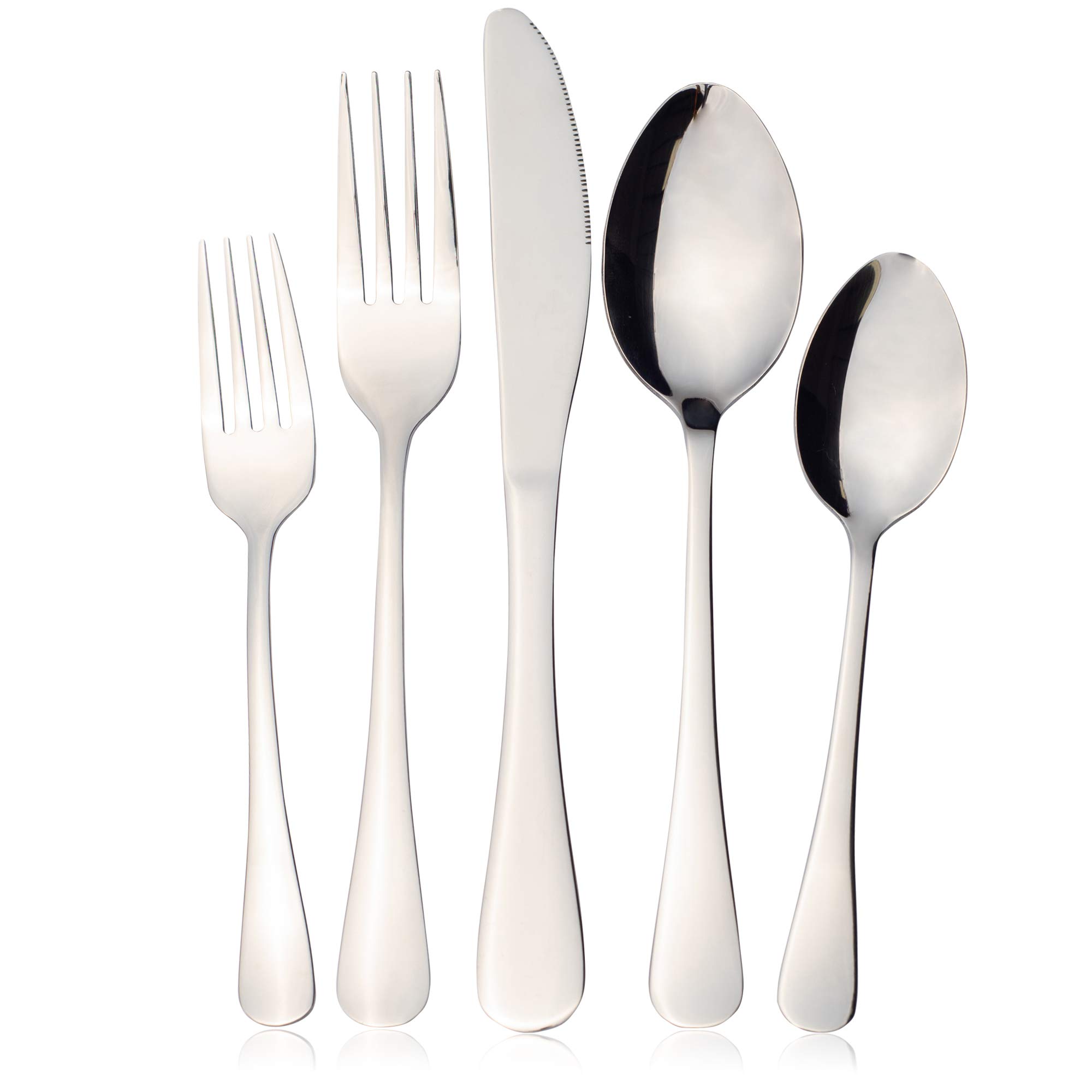 20-Piece Silverware Set, MAGEME Premium Stainless Steel Flatware Cutlery Set for 4, Home Restaurant Hotel, Kitchen Utensils Set, Include Forks Spoons, Mirror Polished, Dishwasher Safe