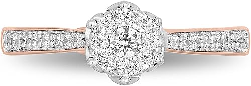 Miniatura 2 de Enchanted Disney Fine Jewelry - Anillo de compromiso compuesto de rosa de 10 quilates y oro rosa de 13 quilates Metal