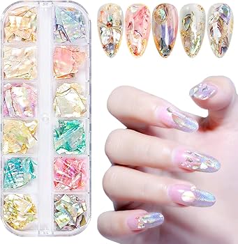 Amazon.co.jp: 【NADELA】 シェルフレーク 12色セット ネイルパーツ