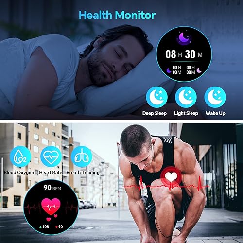 Miniatura 5 de OUKITEL BT50 - Relojes inteligentes militares para hombre, 1.43 pulgadas AMOLED resistente al aire libre (contestaciónllamadas de marcación), reloj