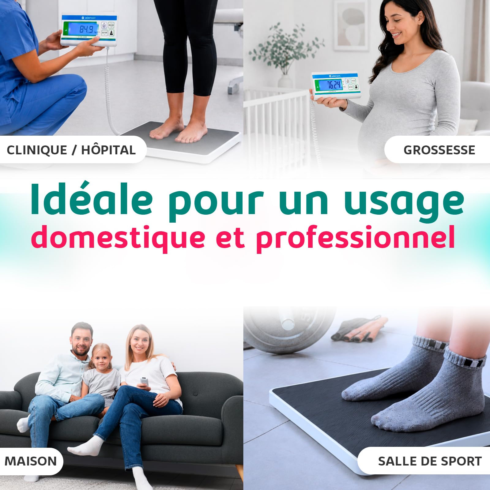 Pèse-Personne Professionnel 300kg - Balance Bariatrique - Précision 10g