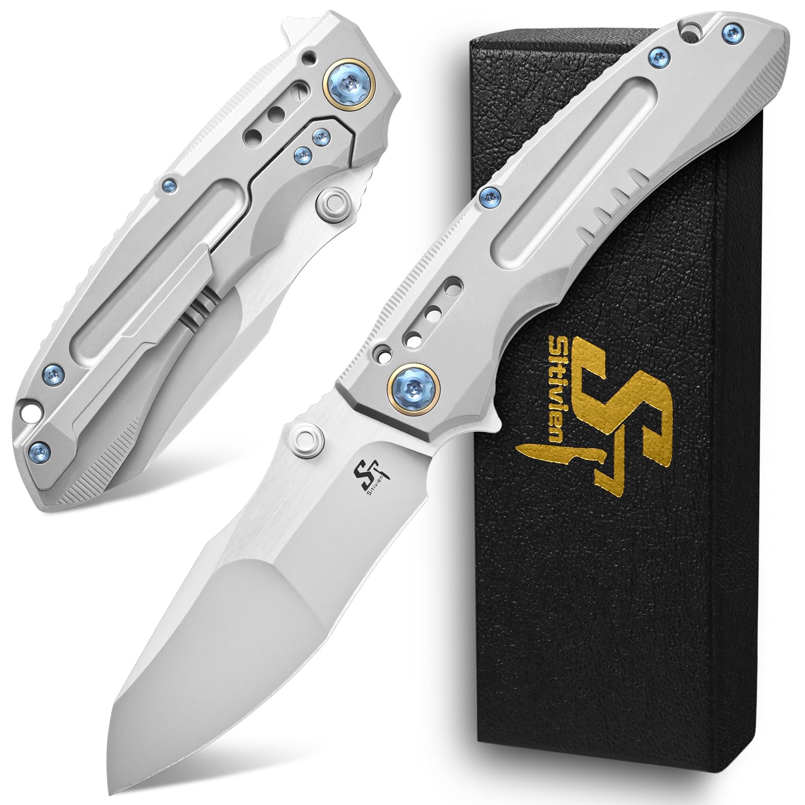 Amazon.com : Sitivien ST991 Folding Knife, M390 Pearlescent