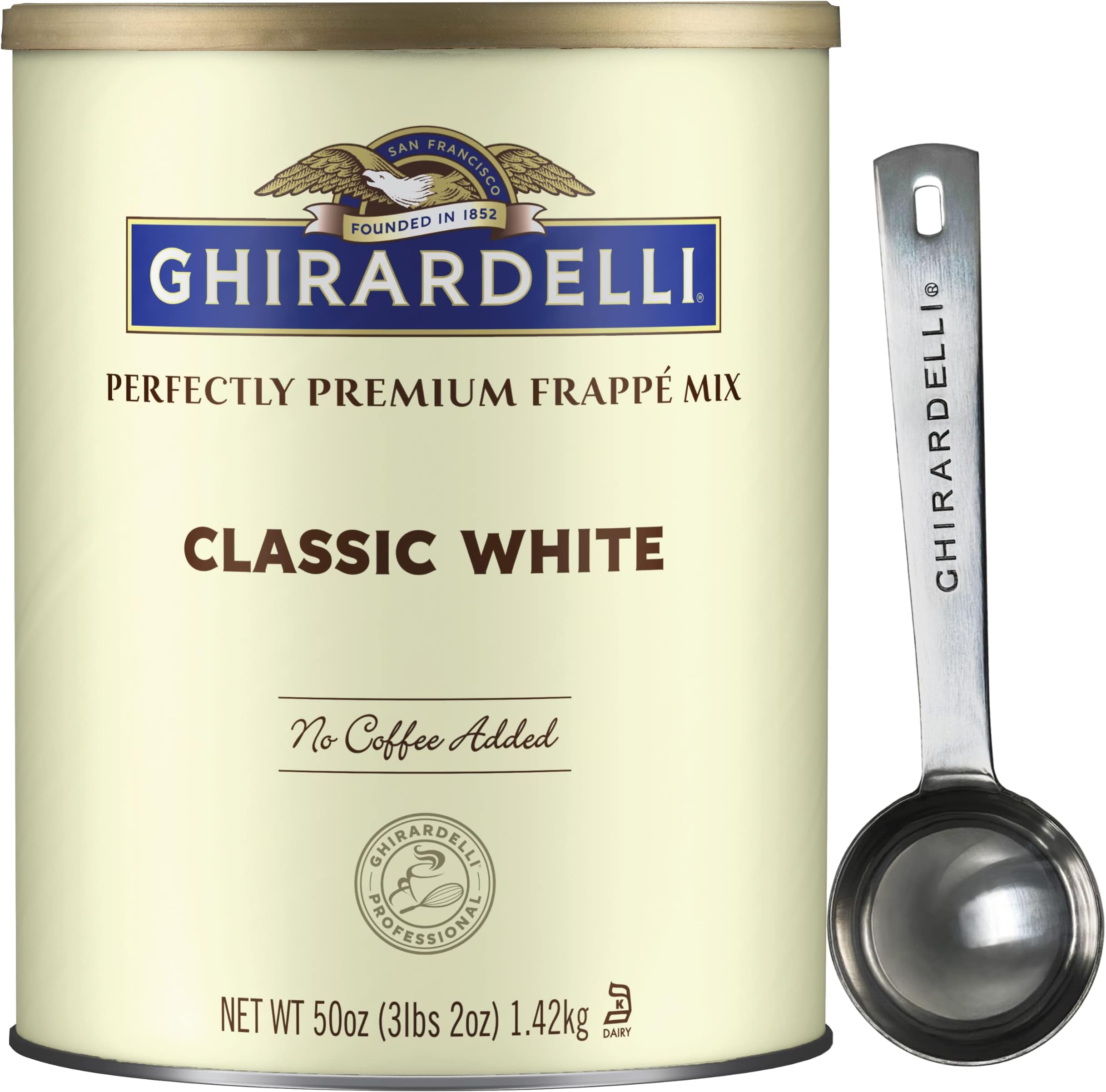 Chocolate Company - Classic White Premium Frappé 3.12lbs with Stamped Barista Spoon