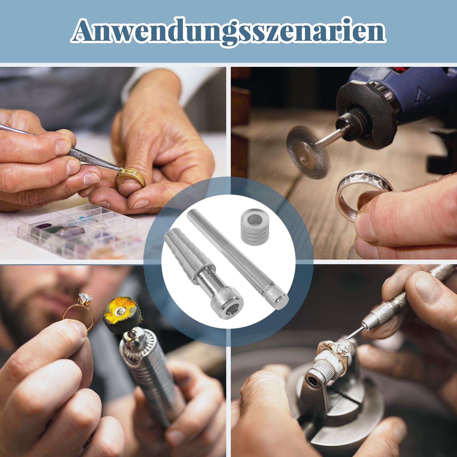 F Fityle Strumento elastico anello, tenditore ad anello per ingrandimento, fascia per matrimonio, strumento di regolazione per la produzione di gioielli