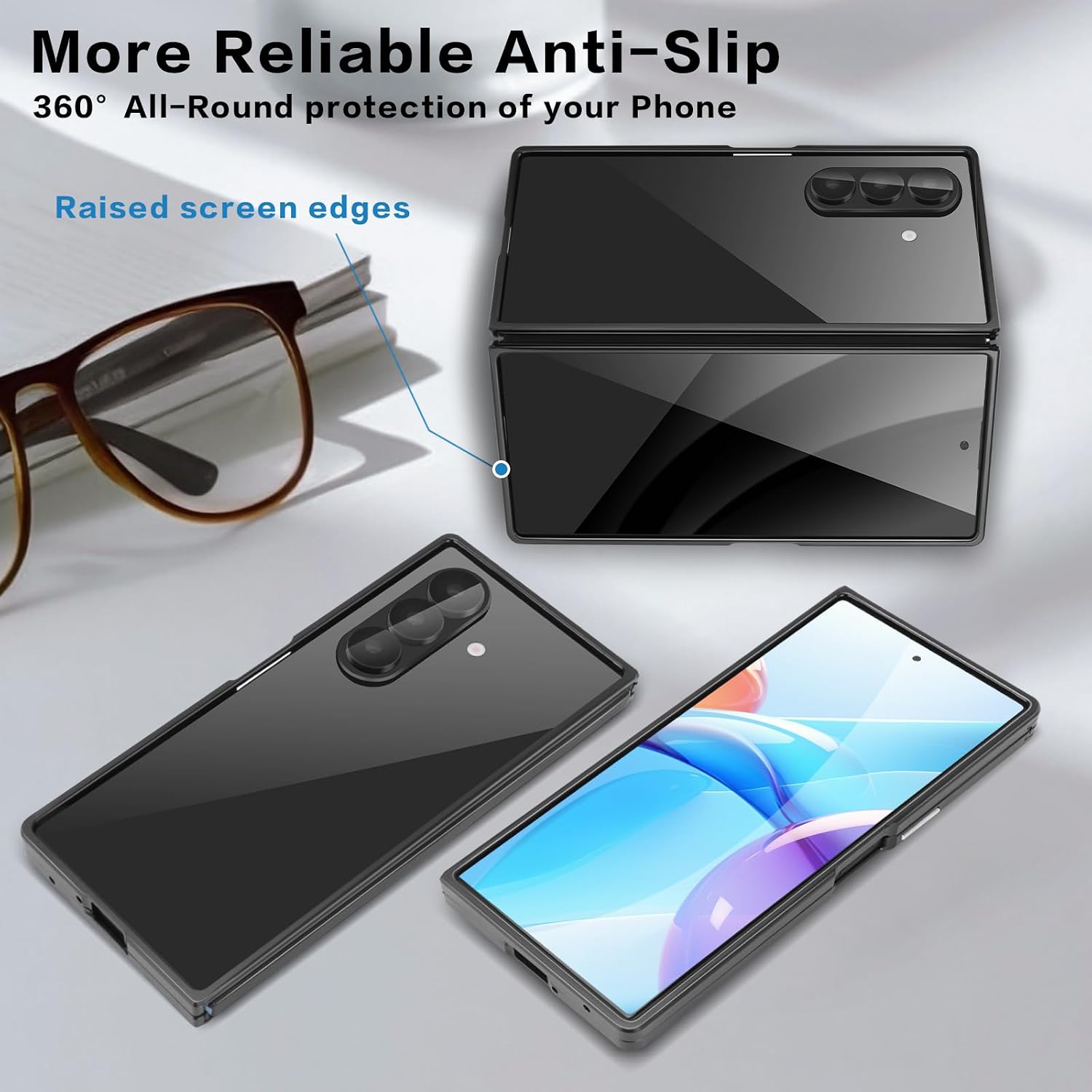 for Galaxy Z Fold 8 Ultra Bumper Case Metal, No Back Metal Bumper Frame Slim Fit Backless 4 Corners Shockproof Heat Dissipation Wireless Charging Compatible (Black)