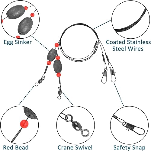 Miniatura 2 de Plataformas de pesaje de huevos de pesca, plataformas de pesca listos para bagre, líder de pesca con plato, plataformas de mero, líderes de peso de