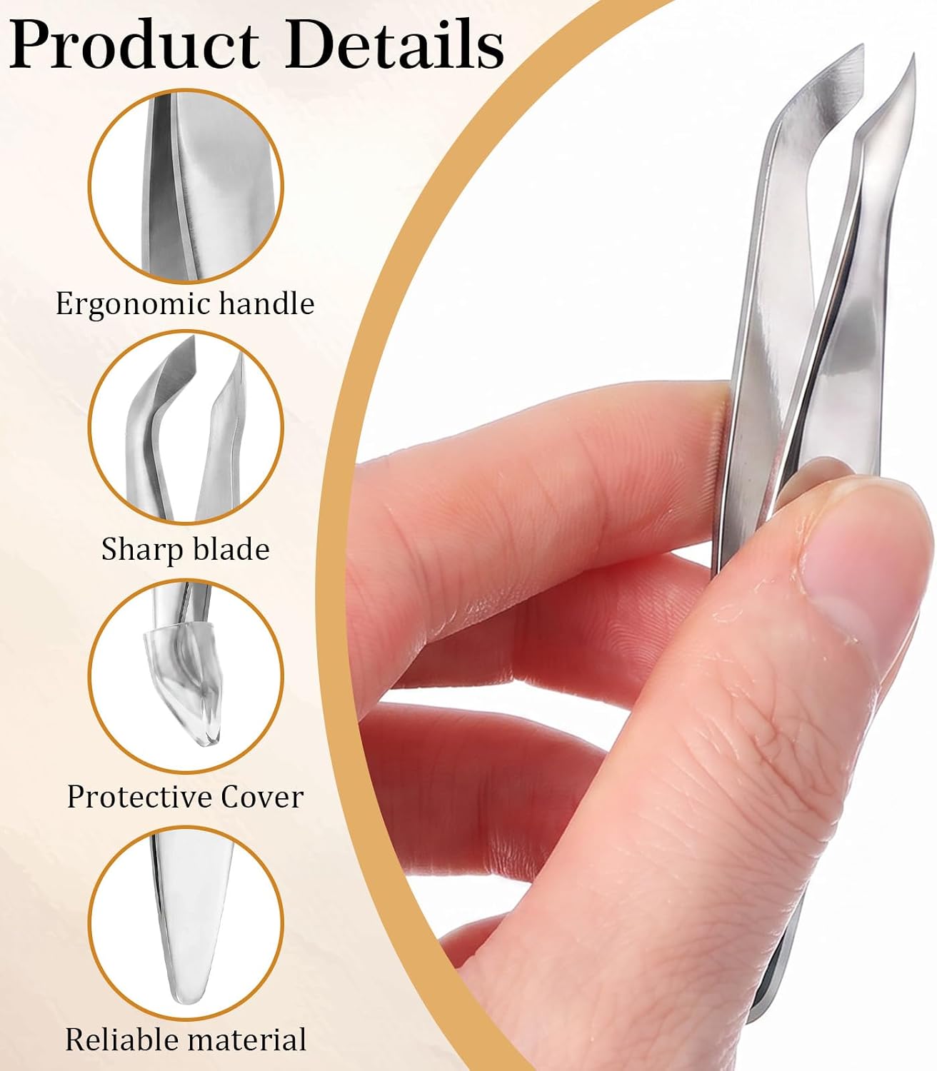 2pcs Mini Cuticle Trimmer, Stainless Steel Cuticle Tweezers, Clipper Cuticle Trimmer Tweezers for Finger Toe Dead Skin Remove (Vertical) image 3