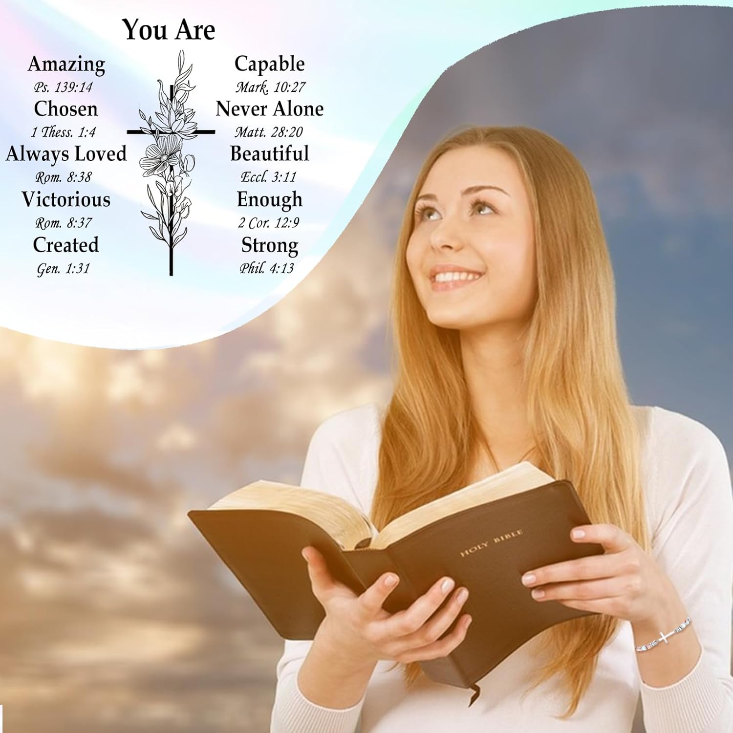 Cross Bracelet for Women, Christian Gifts for Women Her Confirmation Baptism Easter Gifts, Unique Gift for Friends Daughter Mom Sister in Christ Niece on Birthday Christmas - Image 8