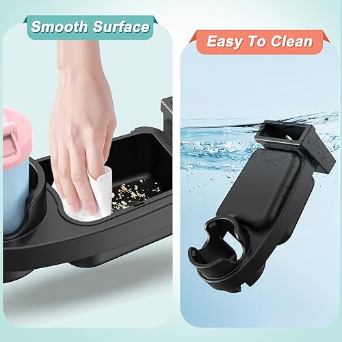 Miniatura 7 de Bandeja universal para refrigerios para cochecito  3 en 1 soporte para teléfono con agarre flexible de silicona para brazos para bebé, accesorios de