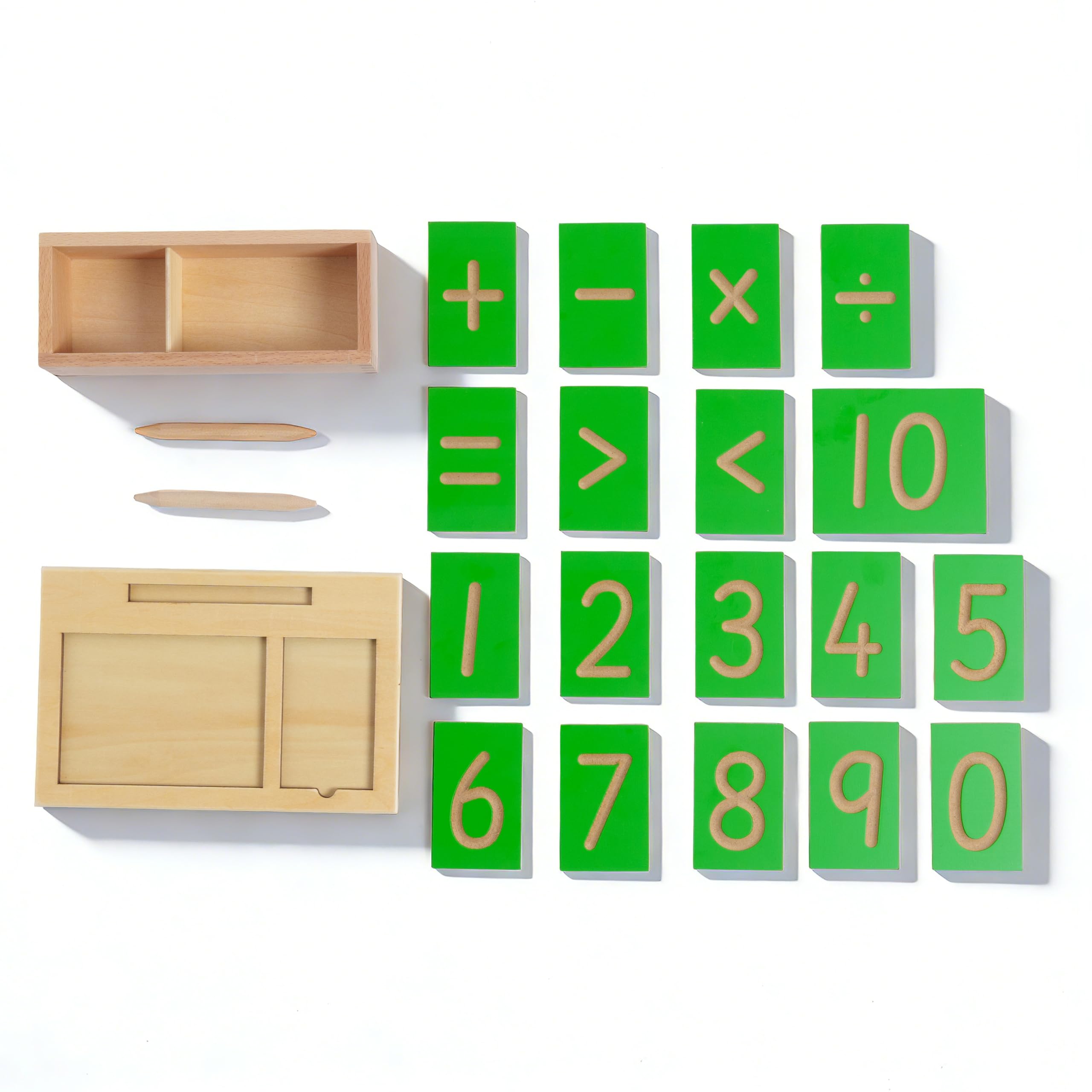 Montessori - Letras, gramática y lectura, juegos educativos de madera para preescolar y primaria, educación en el hogar y aula (tablero Montessori dígitos)