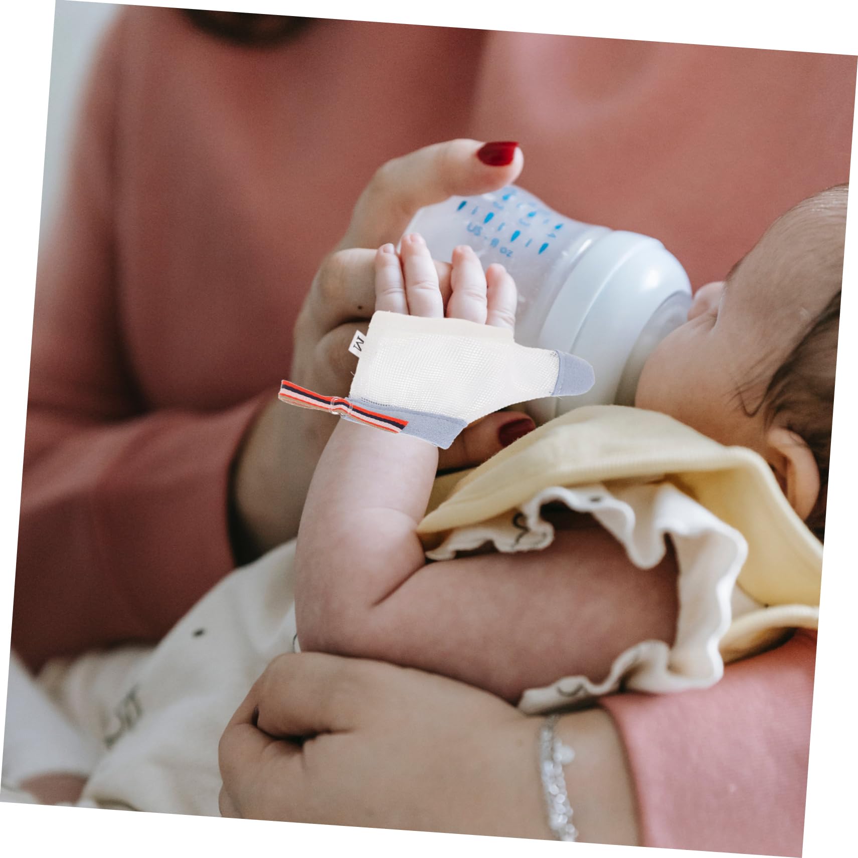 Yardwe Guantes Protectores para Bebés Antiarañazos de Nylon Transpirable, 2 Pares, Diseño Resistente para Recién Nacidos y Niños Pequeños, Impide que Chupen el Dedo