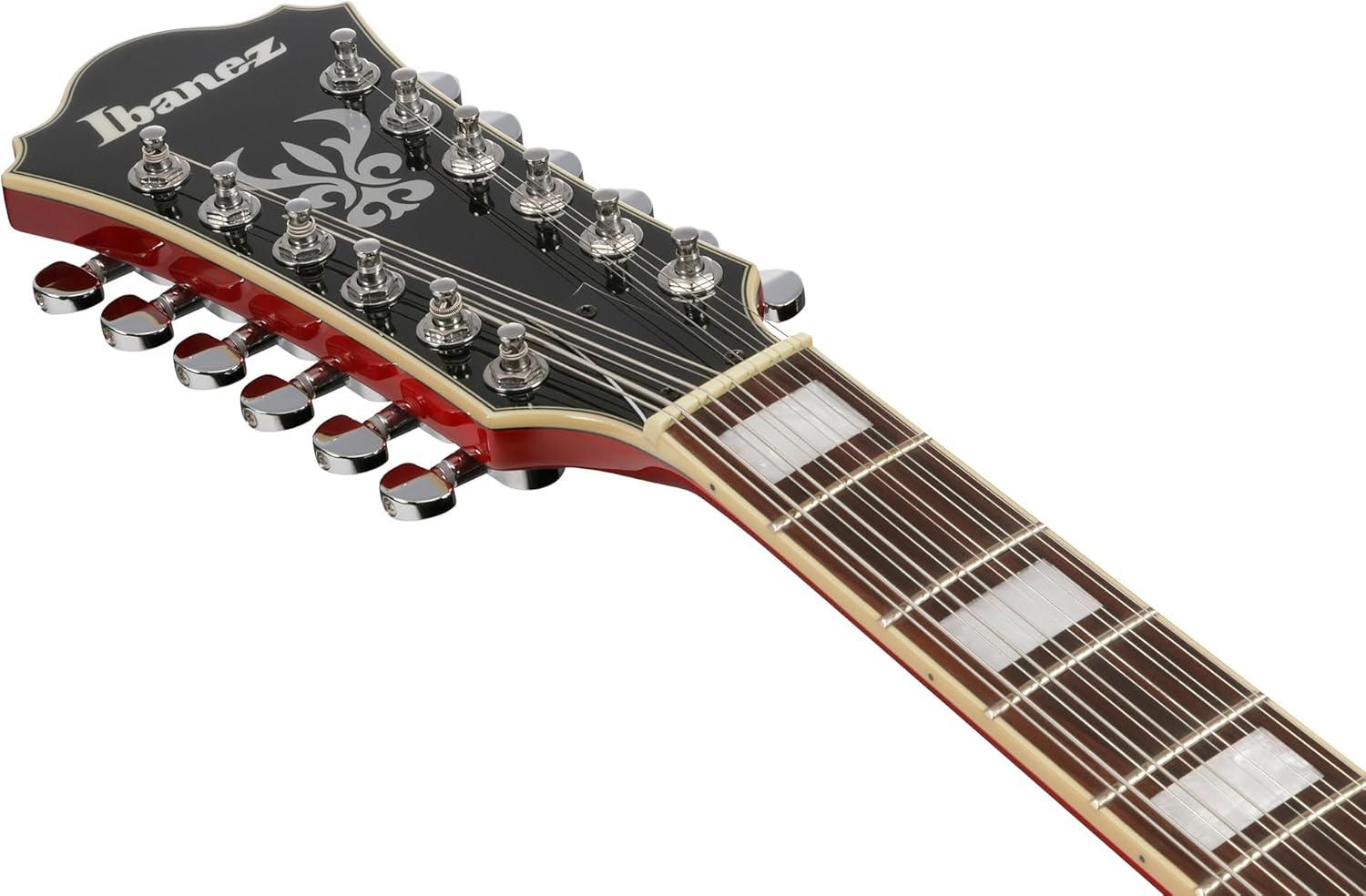 Ibanez AS7312 AS Artcore 12-String Hollow Body Electric Guitar - Transparent Cherry Red Bundle with Gig Bag, Tuner, Strap, Cable, Austin Bazaar Instructional Video, and Polishing Cloth