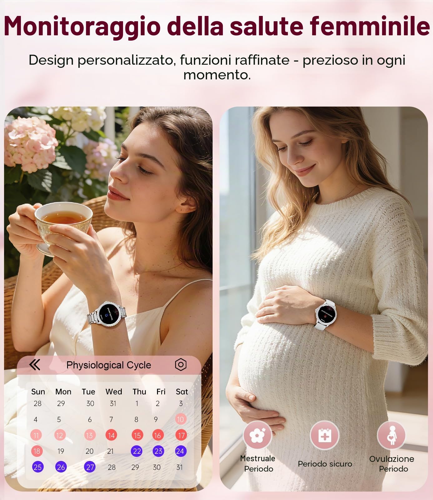 LIGE Smartwatch da donna Bluetooth chiamate per Android iOS 1,32" HD Full Touch Screen da donna Smart Watch Diamante argento acciaio inox frequenza cardiaca, monitor sonno, contapassi, calorie, 100+