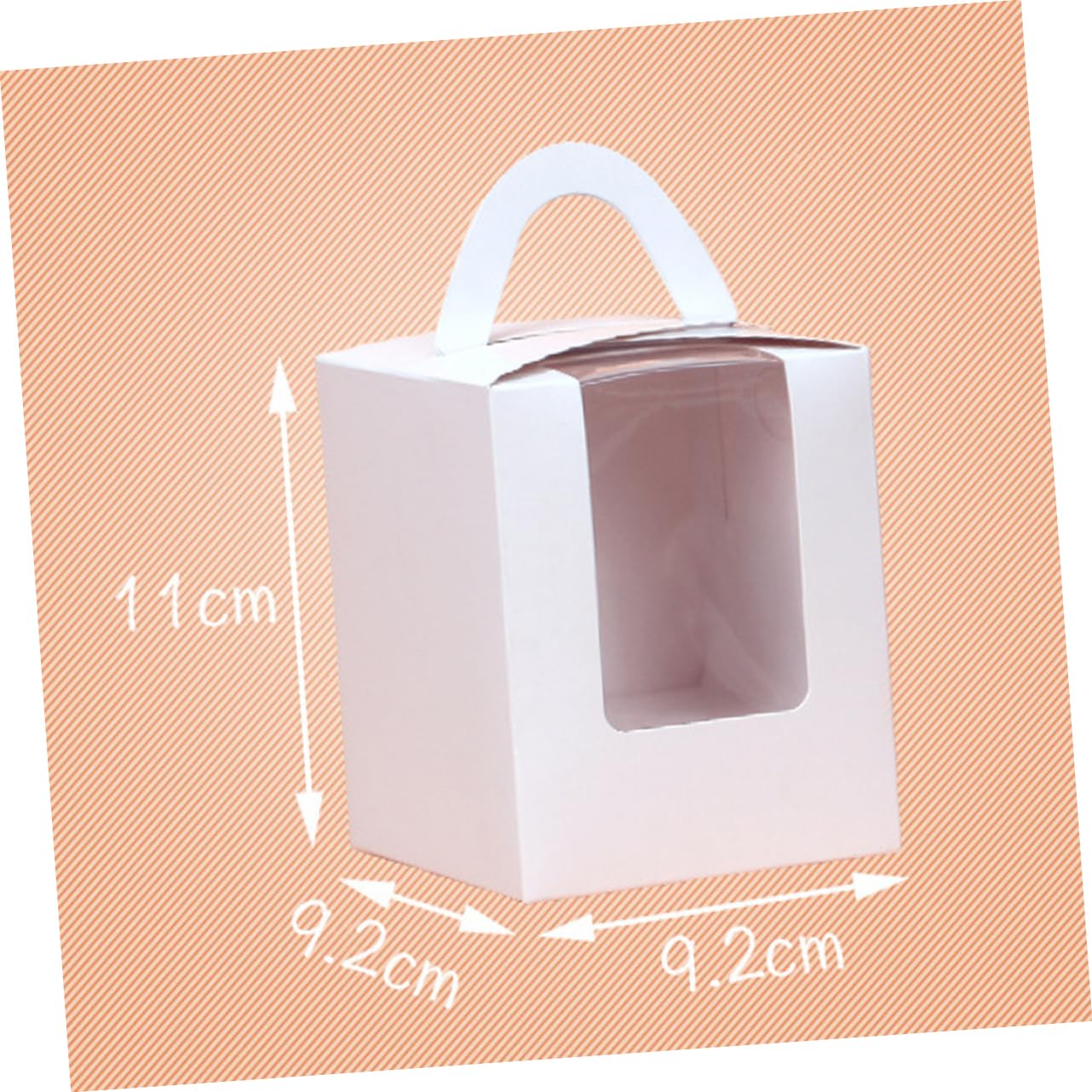 Zerodeko 20 Pcs Handheld Cupcake Boxes with PVC Window Cardboard Insert White Cake Containers for Muffins Portable Design for Parties Events