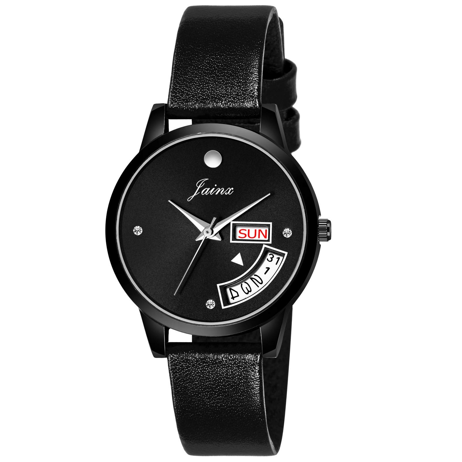 jainx Black Day and Date Leather Strap Analog Wrist Watch for Women - JW645 (B081Q2PWXQ) Amazon Price History, Amazon Price Tracker