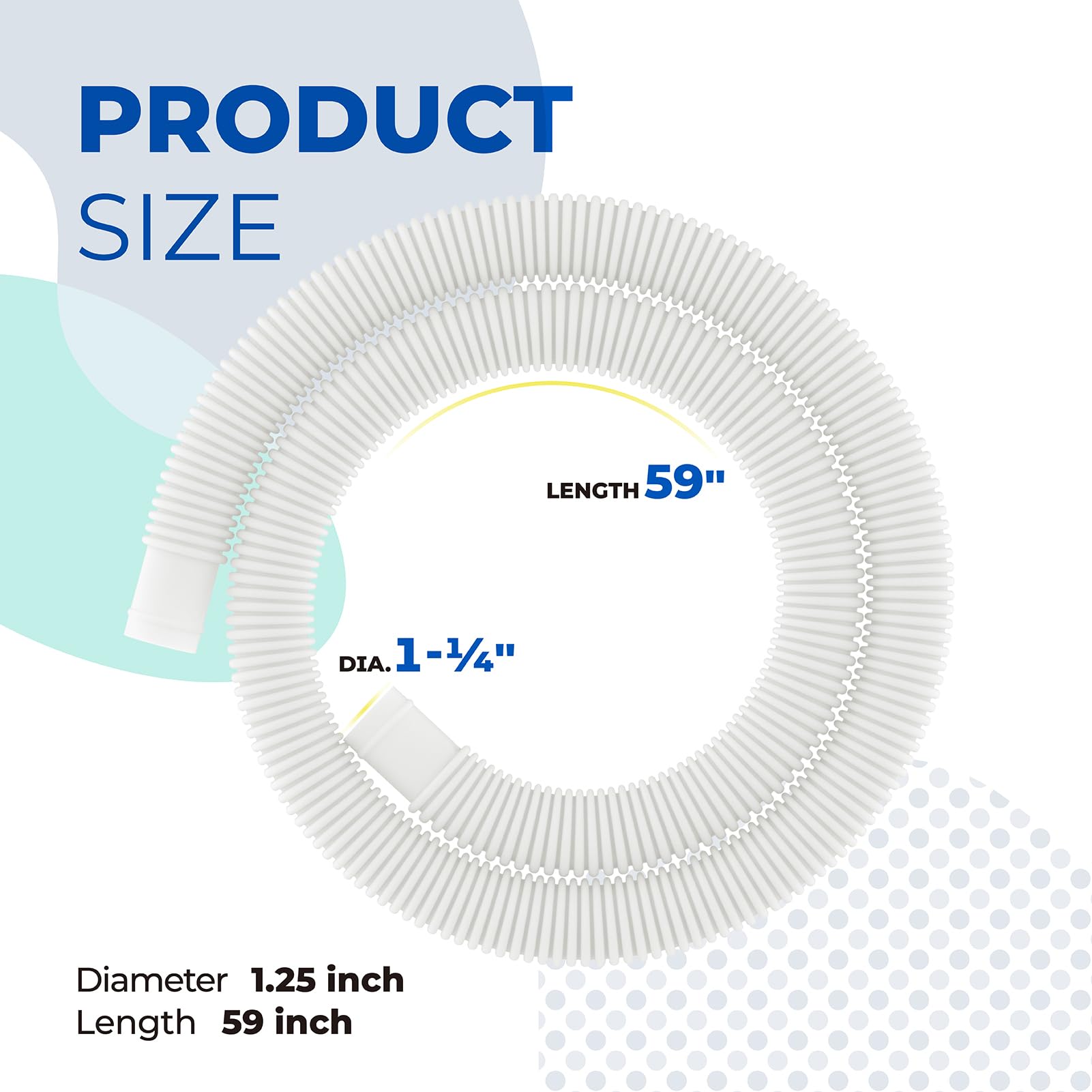 Schwimmbadschlauch Poolschlauch Ø 32mm - für Intex oberirdische Pools Zubehör Poolpumpe Ersatzschlauch, Poolfilter Ersatzschlauch 59" x 1.25" mit 4 Klammern - 2St