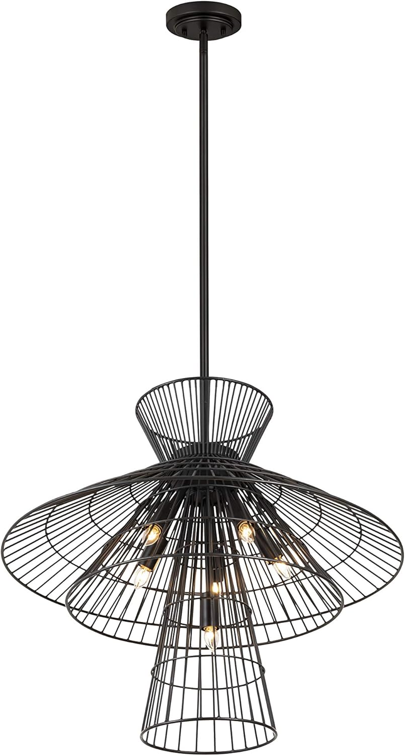 Z-Lite 6 Light Chandelier 6015-6MB angled view